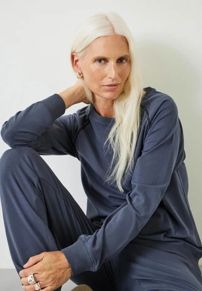 Hush Pyjamas and Nightwear Women Joelle Crew Jersey Pyjamas Washed Blue