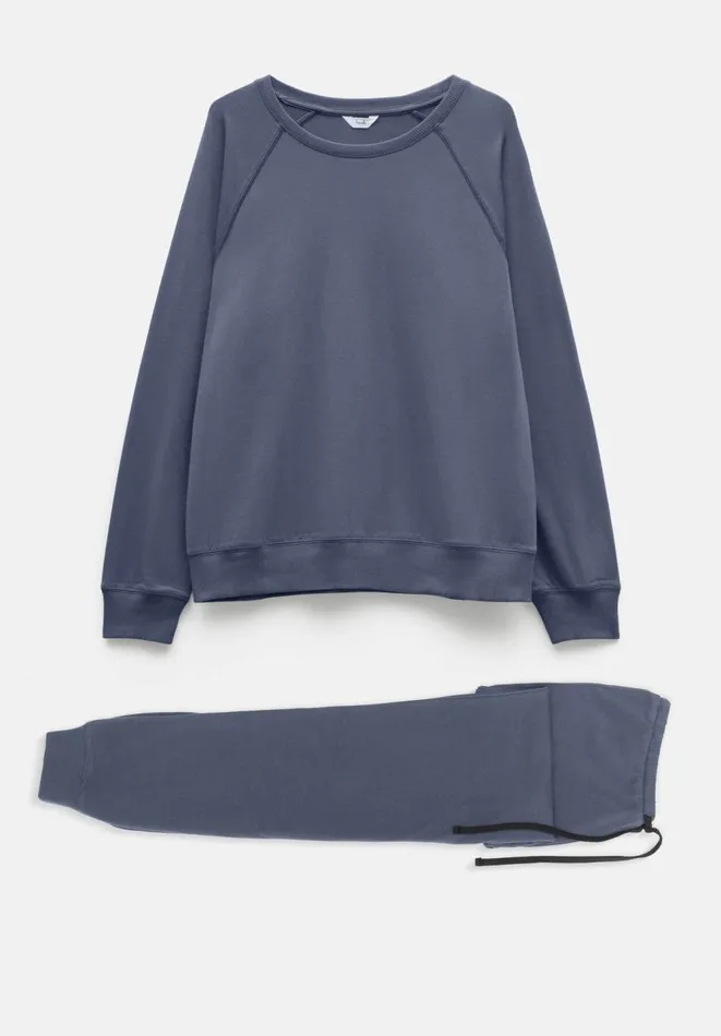 Hush Pyjamas and Nightwear Women Joelle Crew Jersey Pyjamas Washed Blue