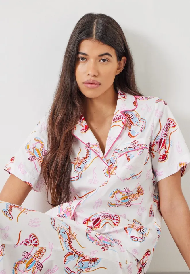 Hush Pyjamas and Nightwear Women Lyla Cotton Culotte Pyjamas Under The Sea