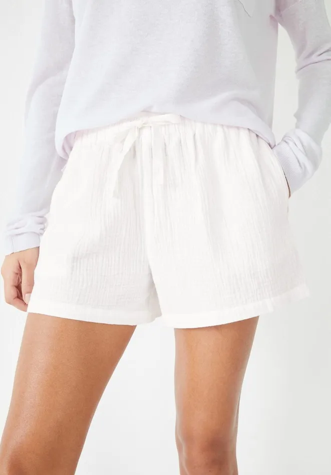 Hush Pyjamas and Nightwear Women Mazie Cotton Pyjama Shorts White Hush Pyjamas and Nightwear Women Mazie Cotton Pyjama Shorts White