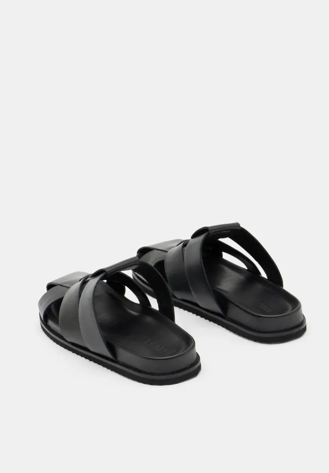 Hush Sandals Women Cora Leather Closed Toe Cage Sandals Black Hush Sandals Women Cora Leather Closed Toe Cage Sandals Black