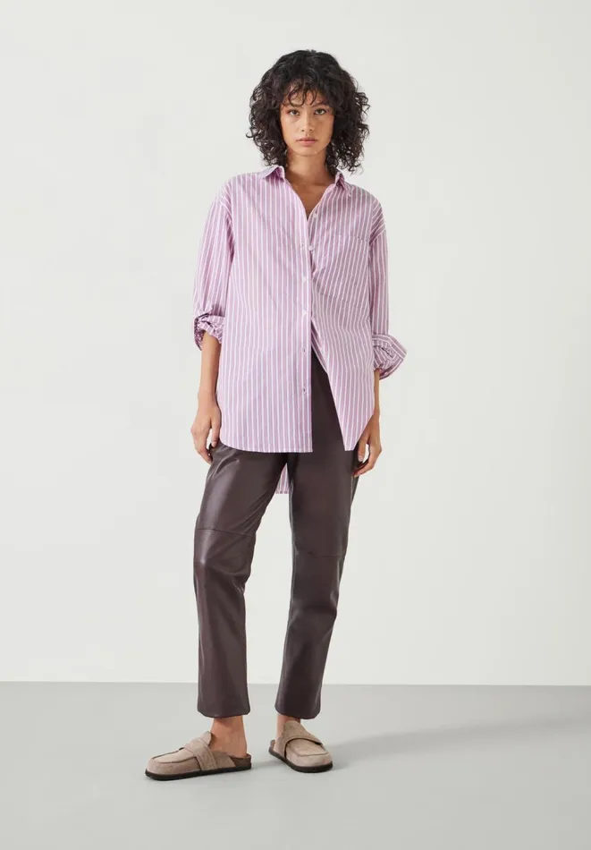Hush Shirts and Blouses Women Coleena Oversized Shirt Pinkwhite Stripe Hush Shirts and Blouses Women Coleena Oversized Shirt Pinkwhite Stripe