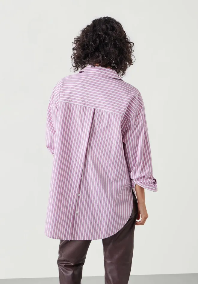 Hush Shirts and Blouses Women Coleena Oversized Shirt Pinkwhite Stripe Hush Shirts and Blouses Women Coleena Oversized Shirt Pinkwhite Stripe