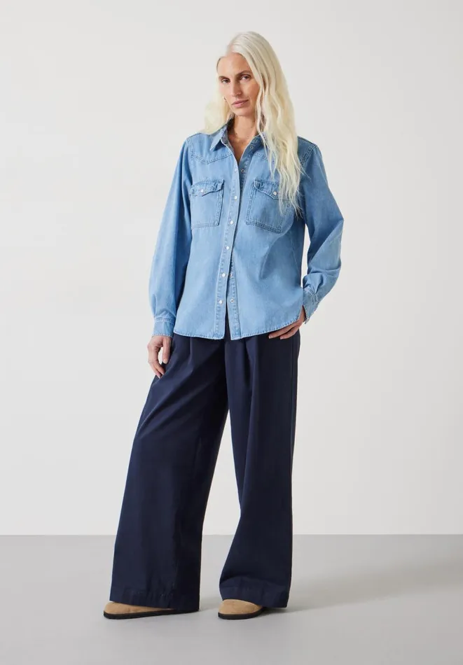 Hush Shirts and Blouses Women Dina Relaxed Denim Shirt Blue Denim