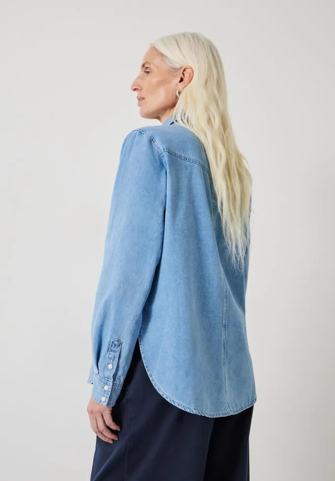 Hush Shirts and Blouses Women Dina Relaxed Denim Shirt Blue Denim