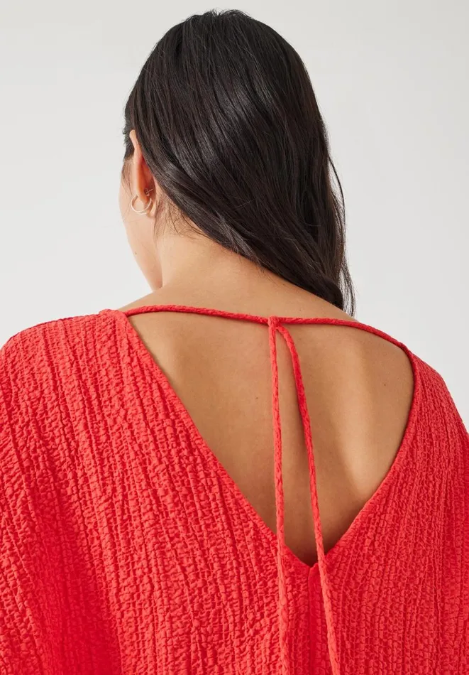 Hush Shirts and Blouses Women Kirra Oversized Textured Blouse Bright Red Hush Shirts and Blouses Women Kirra Oversized Textured Blouse Bright Red