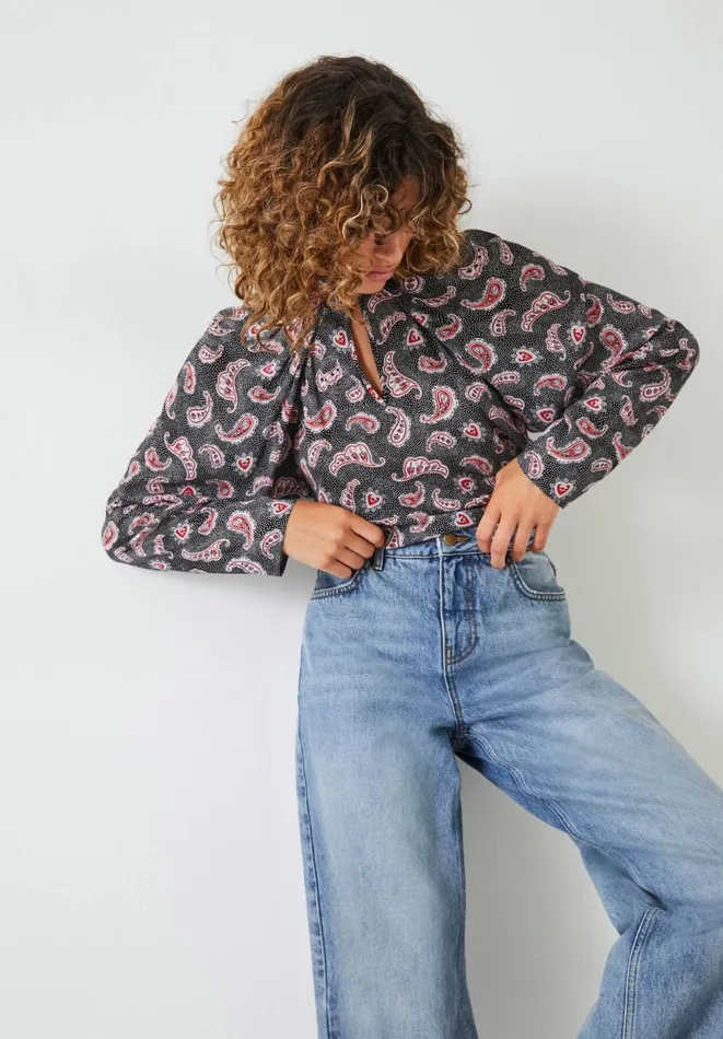 Hush Shirts and Blouses Women Leenah Keyhole Blouse Batik Paisley