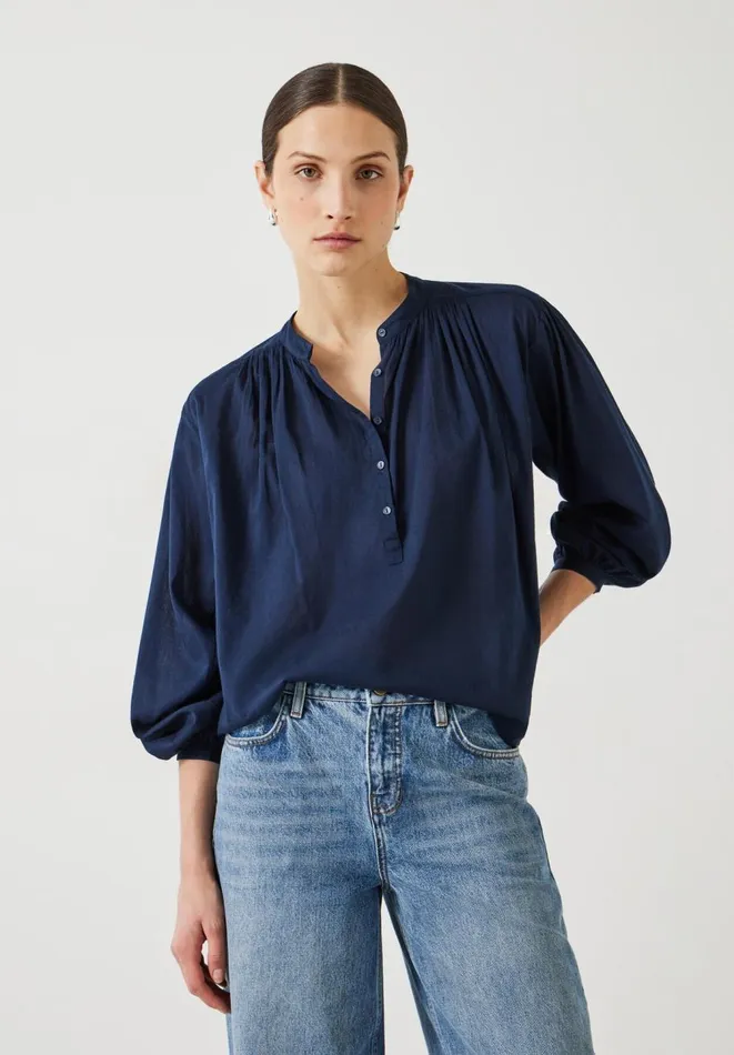 Hush Shirts and Blouses Women Lhea Oversized Gather Detail Blouse Navy