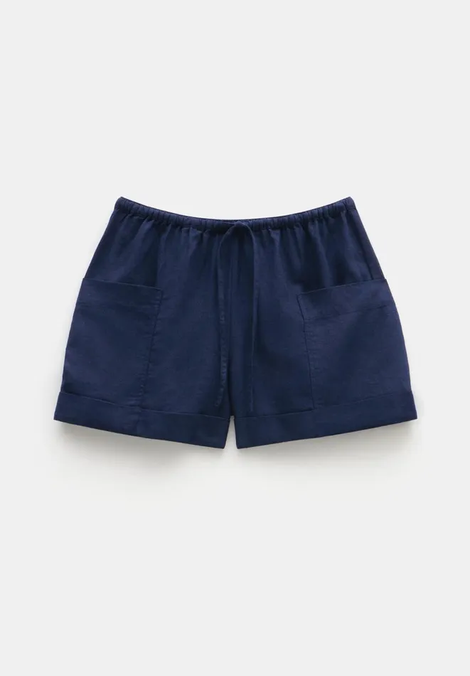 Hush Shorts Women Nova Linen Cargo Short Midnight Navy Hush Shorts Women Nova Linen Cargo Short Midnight Navy