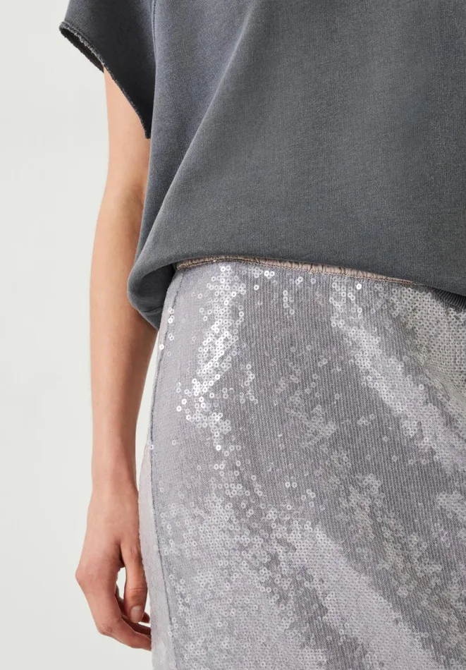 Hush Skirts Women Anais Sheer Sequin Midi Skirt Opal Grey Hush Skirts Women Anais Sheer Sequin Midi Skirt Opal Grey