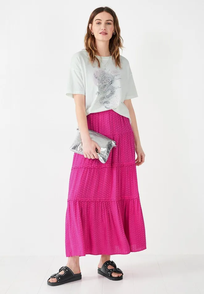 Hush Skirts Women Branwen Pintucked Maxi Skirt Fuchsia