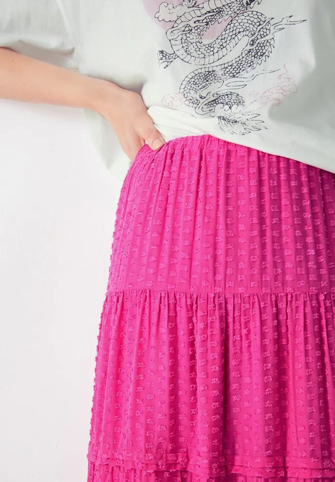 Hush Skirts Women Branwen Pintucked Maxi Skirt Fuchsia