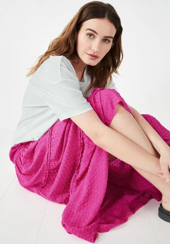 Hush Skirts Women Branwen Pintucked Maxi Skirt Fuchsia