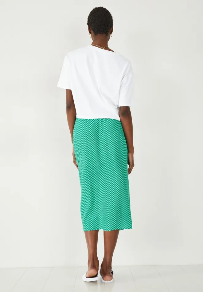 Hush Skirts Women Saskia Split Midi Skirt Mini Checkerboard Green