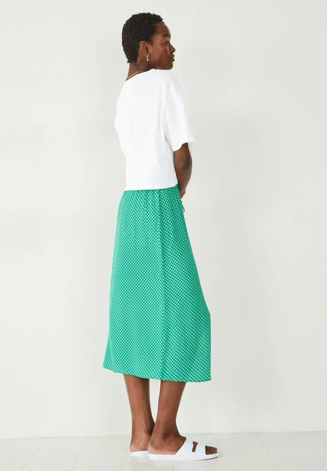 Hush Skirts Women Saskia Split Midi Skirt Mini Checkerboard Green