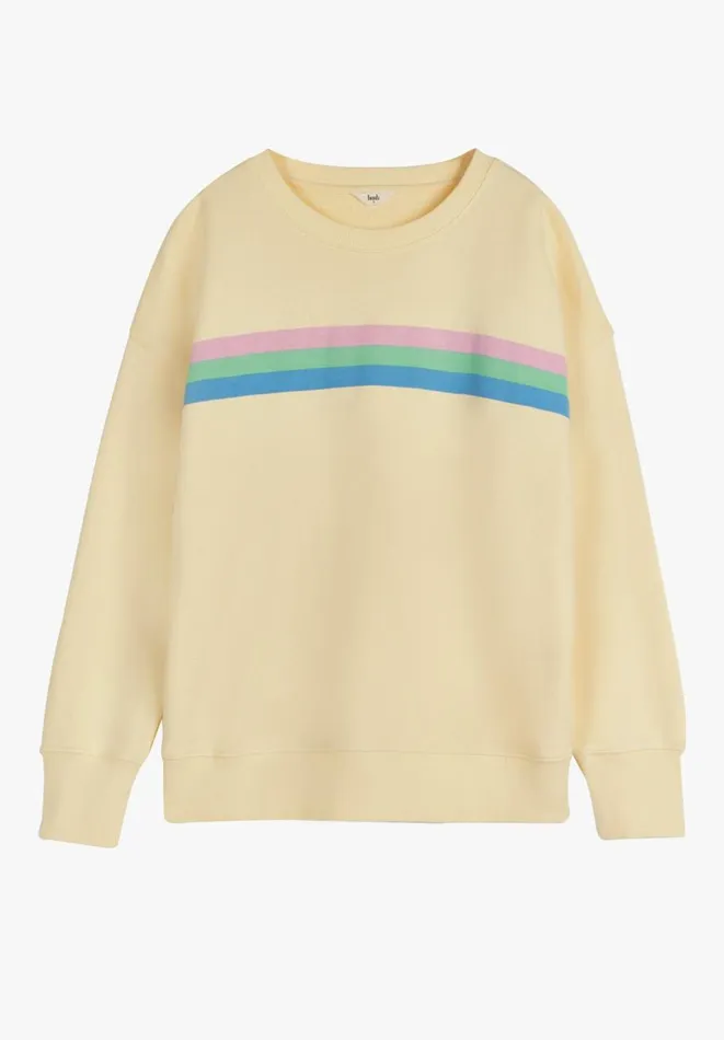 Hush Sweatshirts and Hoodies Women Aurora Stripe Relaxed Sweatshirt Yellow Multi Hush Sweatshirts and Hoodies Women Aurora Stripe Relaxed Sweatshirt Yellow Multi