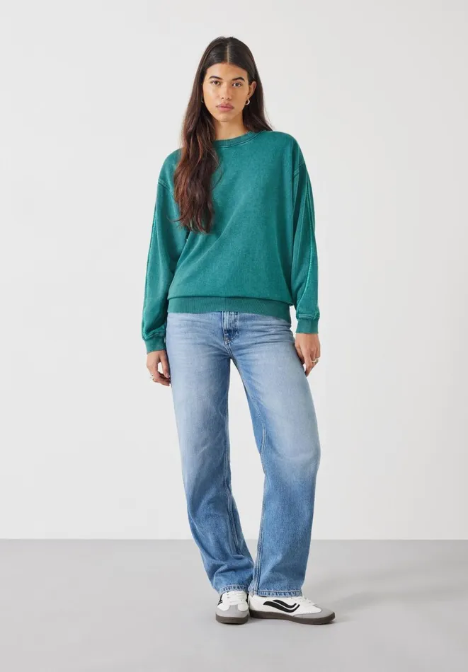 Hush Sweatshirts and Hoodies Women Contrast Stitch Sweatshirt Deep Aqua Hush Sweatshirts and Hoodies Women Contrast Stitch Sweatshirt Deep Aqua