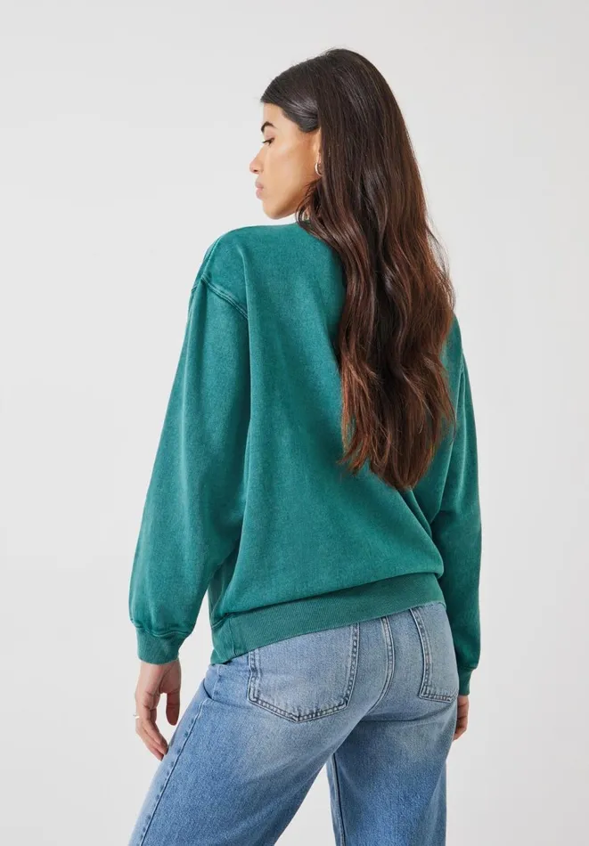 Hush Sweatshirts and Hoodies Women Contrast Stitch Sweatshirt Deep Aqua Hush Sweatshirts and Hoodies Women Contrast Stitch Sweatshirt Deep Aqua
