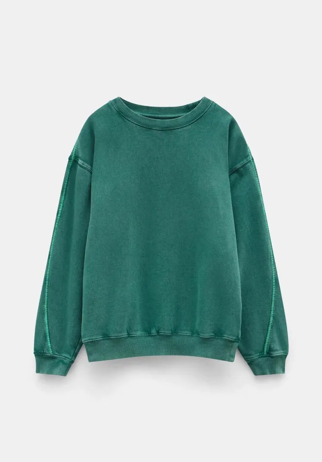 Hush Sweatshirts and Hoodies Women Contrast Stitch Sweatshirt Deep Aqua Hush Sweatshirts and Hoodies Women Contrast Stitch Sweatshirt Deep Aqua