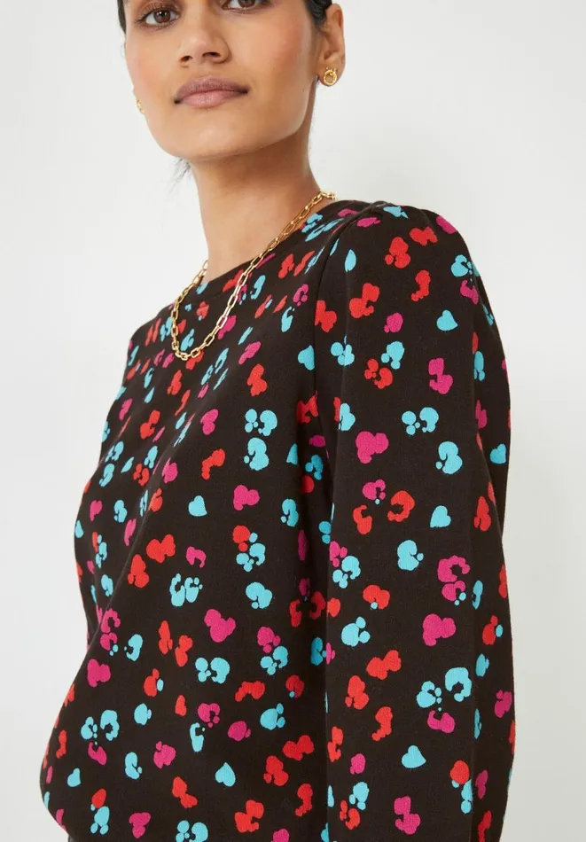 Hush Sweatshirts and Hoodies Women Kendall Printed Sweatshirt Floral Heart Blackmulti