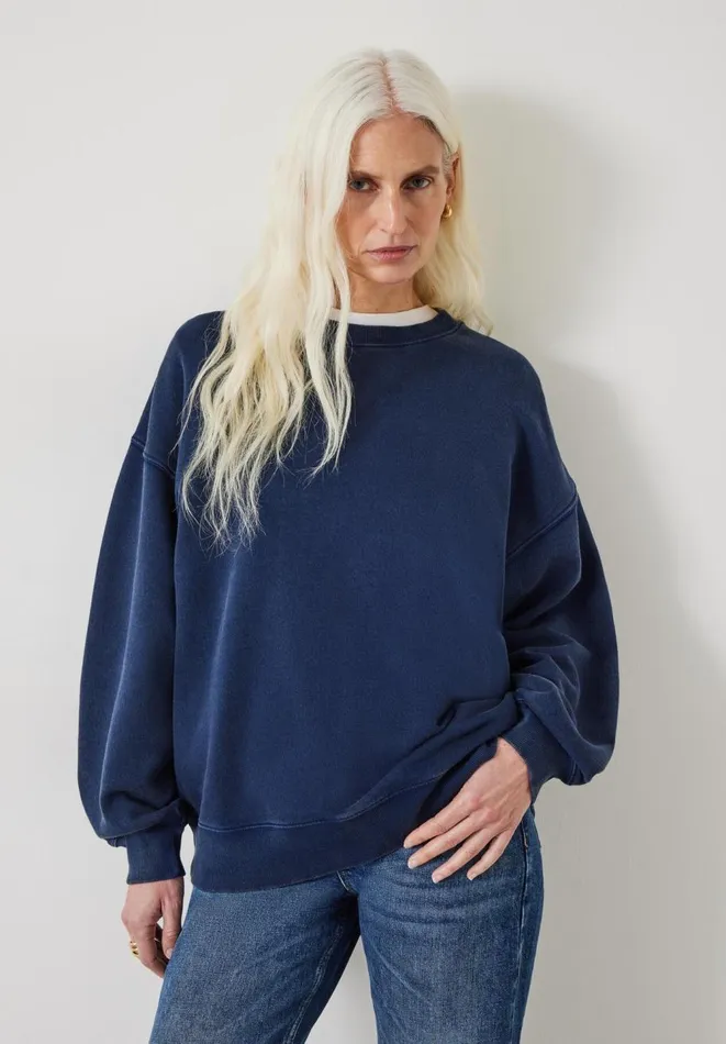 Hush Sweatshirts and Hoodies Women Quaden Cotton Oversized Sweatshirt Dark Navy