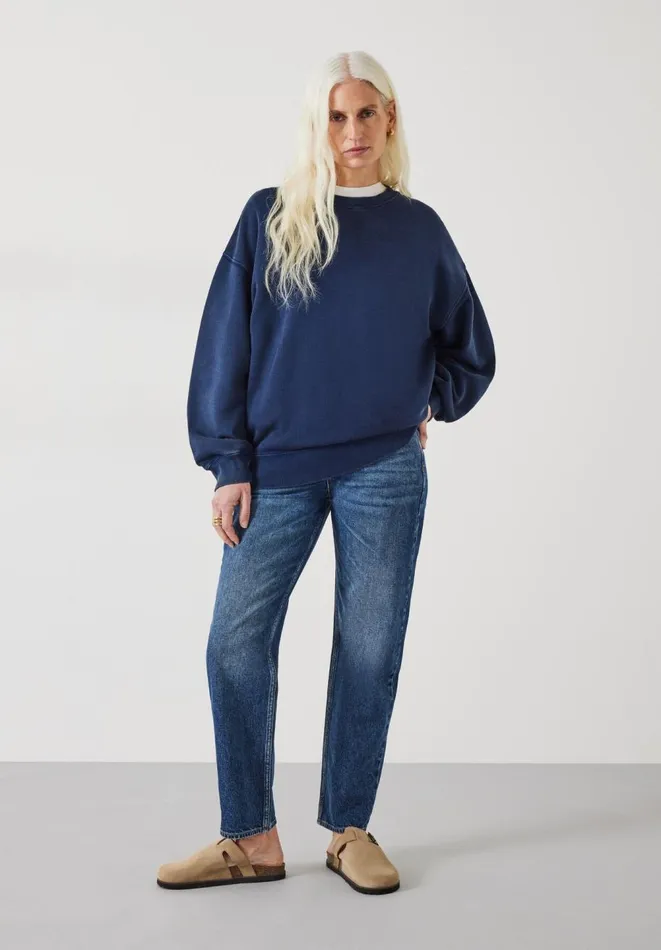 Hush Sweatshirts and Hoodies Women Quaden Cotton Oversized Sweatshirt Dark Navy
