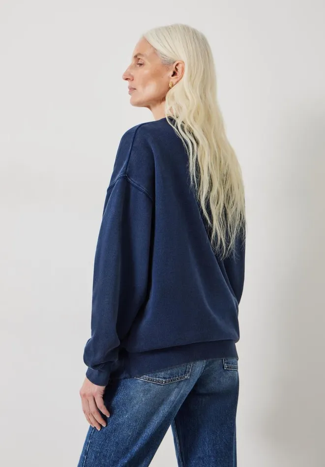 Hush Sweatshirts and Hoodies Women Quaden Cotton Oversized Sweatshirt Dark Navy