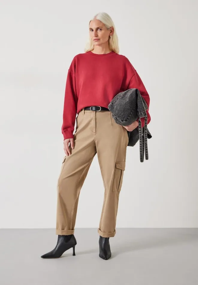 Hush Sweatshirts and Hoodies Women Rozanne Cotton Boxy Sweatshirt Faded Crimson Hush Sweatshirts and Hoodies Women Rozanne Cotton Boxy Sweatshirt Faded Crimson