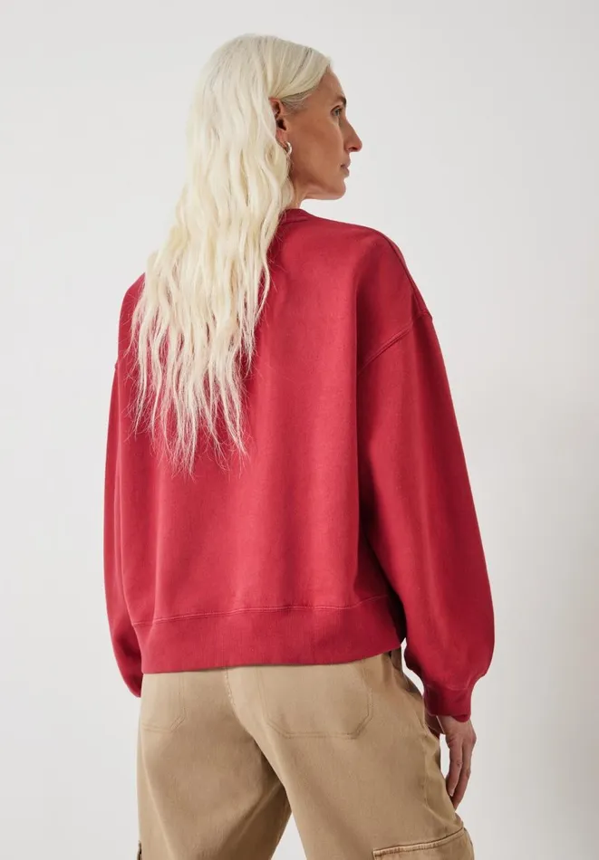 Hush Sweatshirts and Hoodies Women Rozanne Cotton Boxy Sweatshirt Faded Crimson Hush Sweatshirts and Hoodies Women Rozanne Cotton Boxy Sweatshirt Faded Crimson