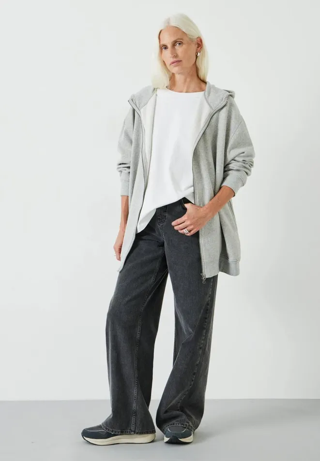 Hush Sweatshirts and Hoodies Women Tobbie Longline Hoodie Grey Marl Hush Sweatshirts and Hoodies Women Tobbie Longline Hoodie Grey Marl