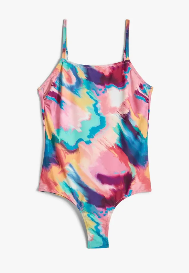 Hush Swimwear and Beachwear Women Sanna Square Neck Swimsuit Multicolour Marble