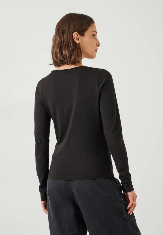 Hush Tops and Tshirts Women Anna Slim Crew Neck Top Black Hush Tops and Tshirts Women Anna Slim Crew Neck Top Black
