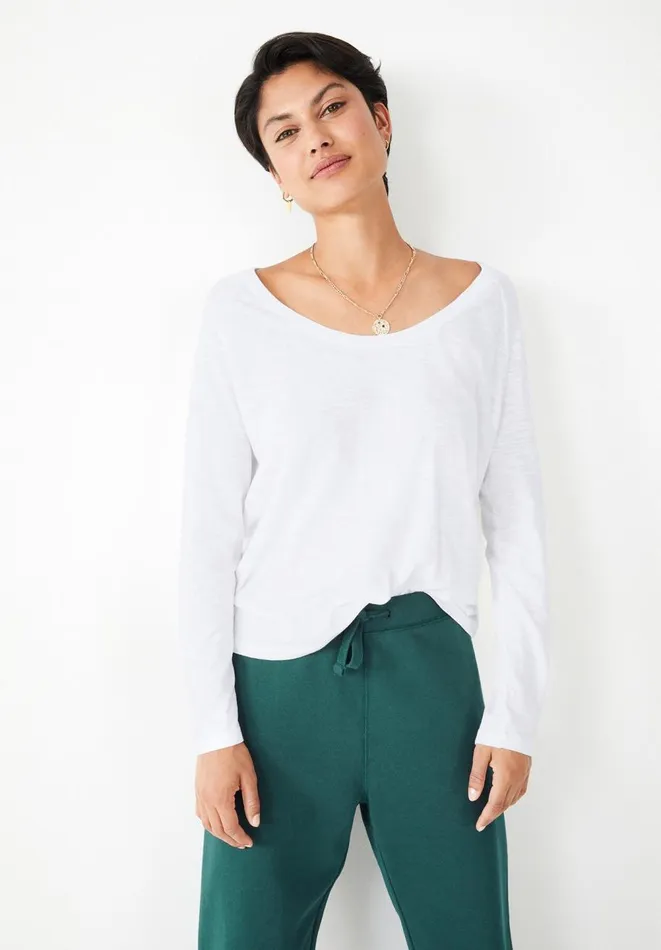 Hush Tops and Tshirts Women Cotton Slub Avalon TShirt White