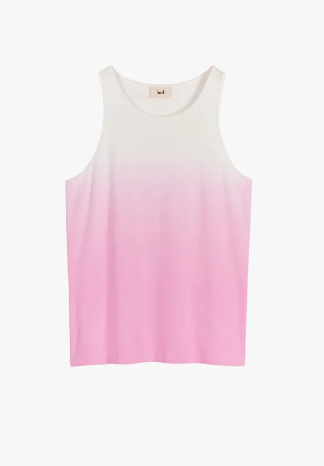 Hush Tops and Tshirts Women Dip Dye Racerback Vest Pinkwhite Ombre Hush Tops and Tshirts Women Dip Dye Racerback Vest Pinkwhite Ombre