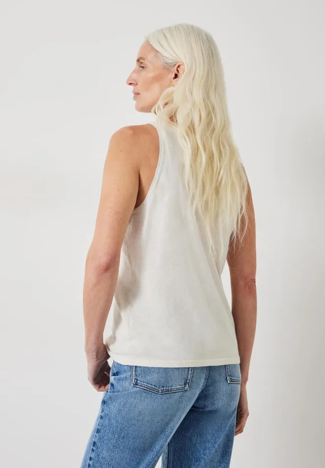 Hush Tops and Tshirts Women Jada Fine Gauge Knitted Tank Top Soft White