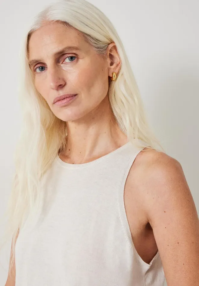 Hush Tops and Tshirts Women Jada Fine Gauge Knitted Tank Top Soft White
