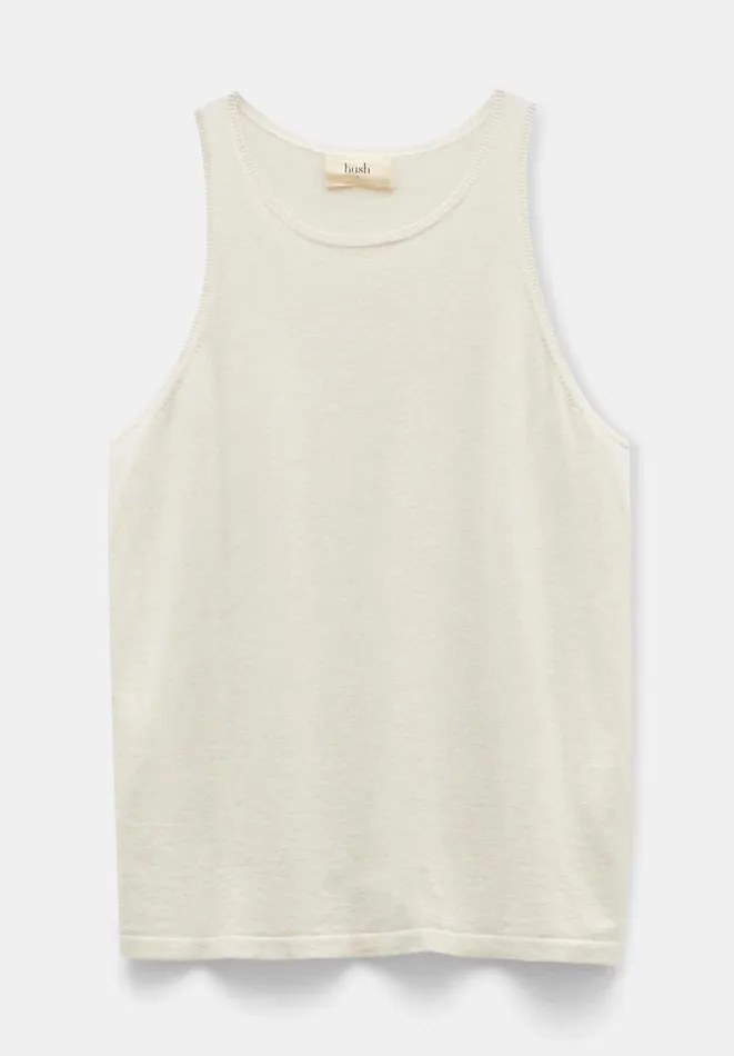 Hush Tops and Tshirts Women Jada Fine Gauge Knitted Tank Top Soft White