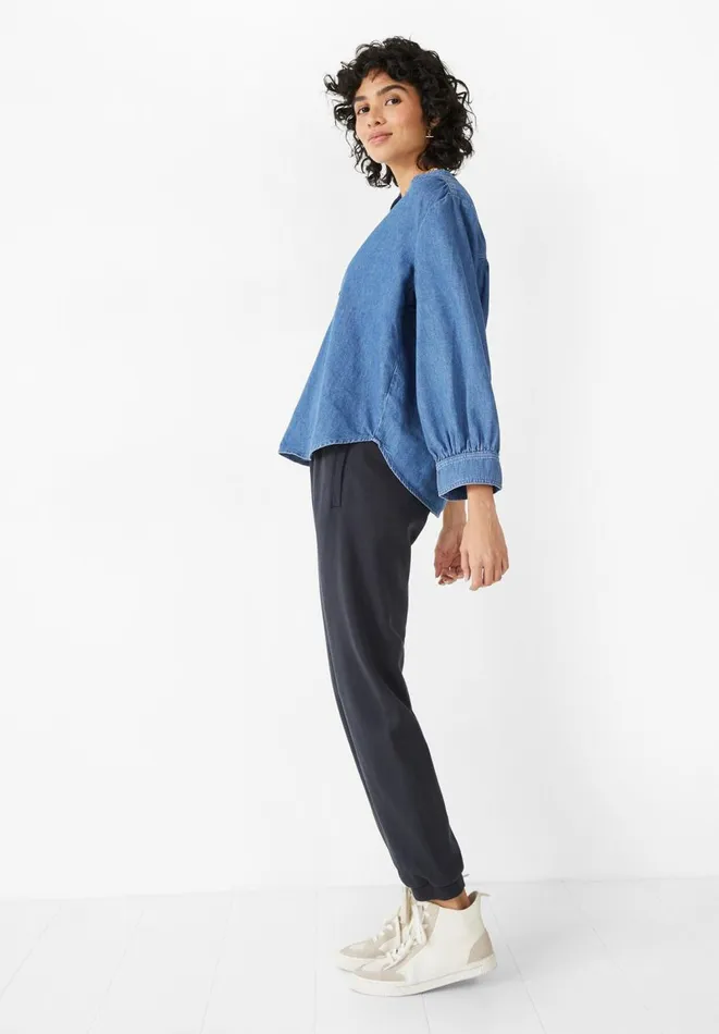 Hush Tops and Tshirts Women Jennie Denim Top Authentic Blue Wash Hush Tops and Tshirts Women Jennie Denim Top Authentic Blue Wash
