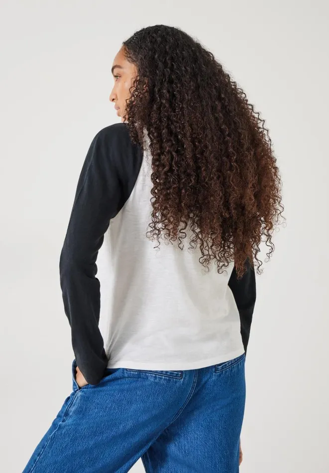 Hush Tops and Tshirts Women Kori Colour Block Longsleeve Top White Hush Tops and Tshirts Women Kori Colour Block Longsleeve Top White