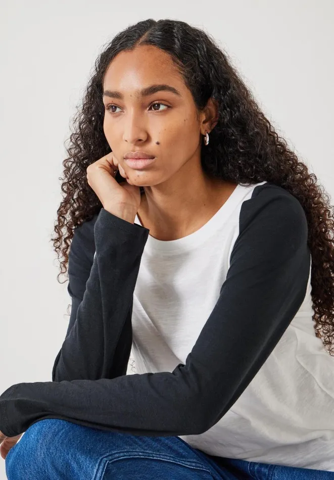 Hush Tops and Tshirts Women Kori Colour Block Longsleeve Top White Hush Tops and Tshirts Women Kori Colour Block Longsleeve Top White