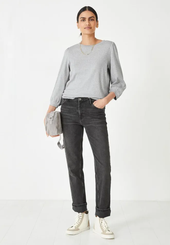 Hush Tops and Tshirts Women Mimi Puff Sleeve TShirt Grey Marl Hush Tops and Tshirts Women Mimi Puff Sleeve TShirt Grey Marl