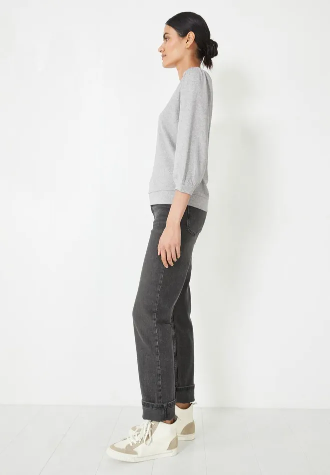 Hush Tops and Tshirts Women Mimi Puff Sleeve TShirt Grey Marl Hush Tops and Tshirts Women Mimi Puff Sleeve TShirt Grey Marl