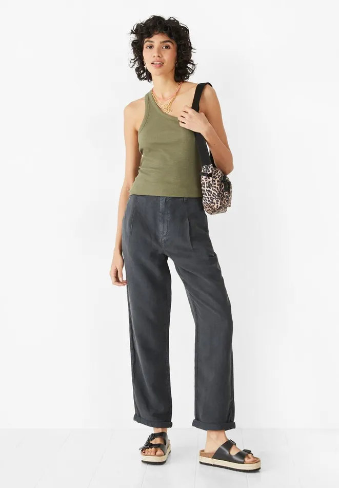 Hush Tops and Tshirts Women Nula One Shoulder Vest Olivine