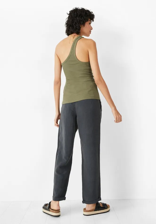 Hush Tops and Tshirts Women Nula One Shoulder Vest Olivine