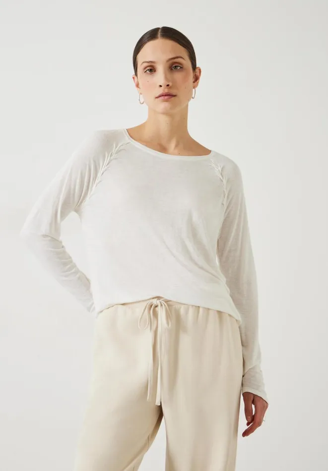 Hush Tops and Tshirts Women Paula Pleat Detail Top Ecru