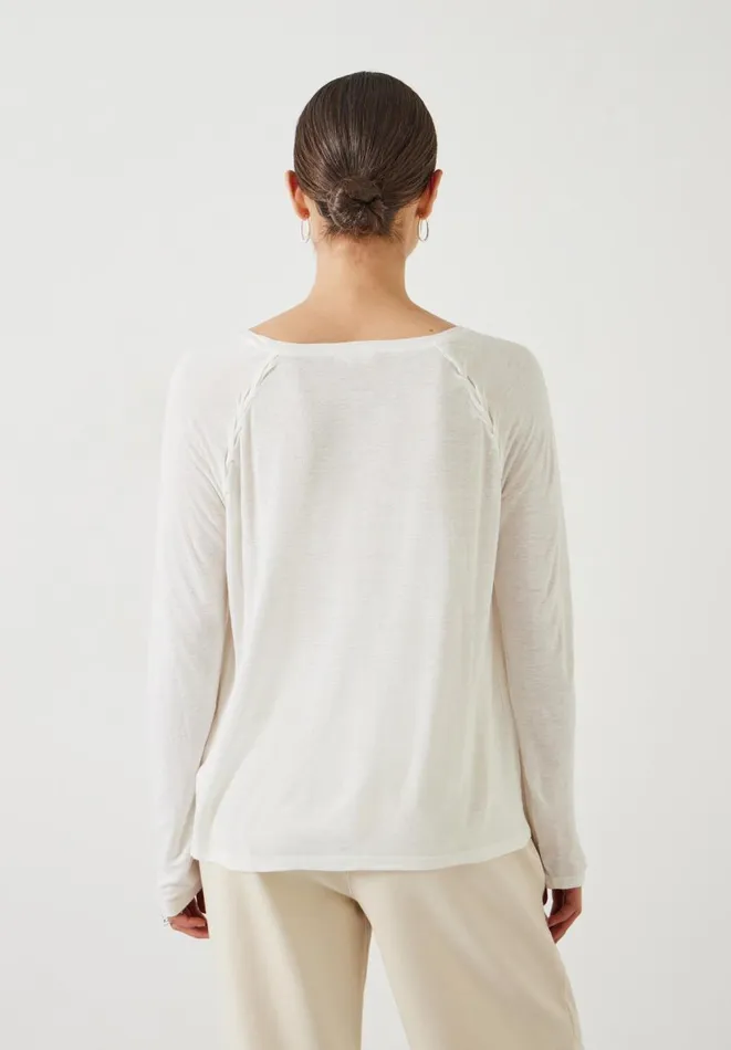 Hush Tops and Tshirts Women Paula Pleat Detail Top Ecru Hush Tops and Tshirts Women Paula Pleat Detail Top Ecru