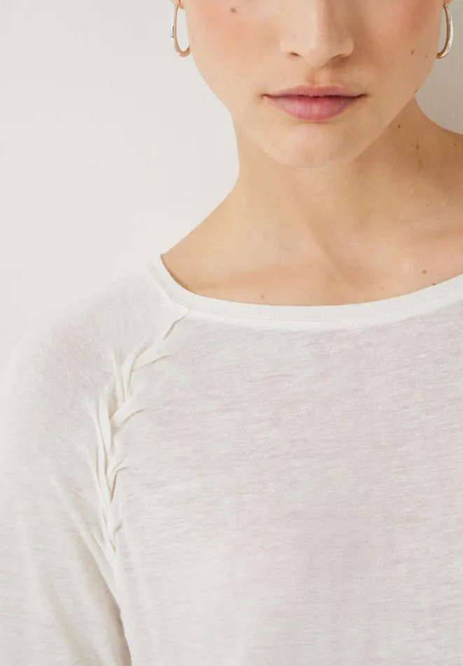 Hush Tops and Tshirts Women Paula Pleat Detail Top Ecru Hush Tops and Tshirts Women Paula Pleat Detail Top Ecru