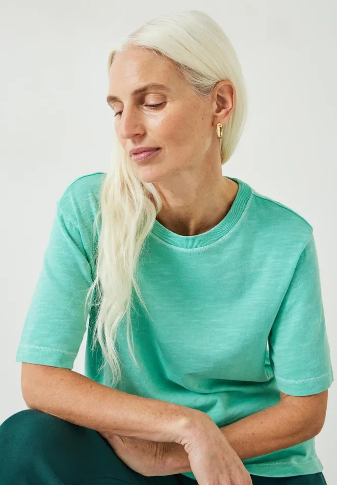 Hush Tops and Tshirts Women Reagan Brushed Cotton TShirt Mint Hush Tops and Tshirts Women Reagan Brushed Cotton TShirt Mint