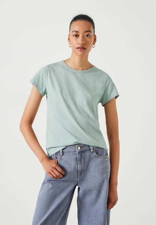 Hush Tops and Tshirts Women Slim Fit Crew TShirt Aqua