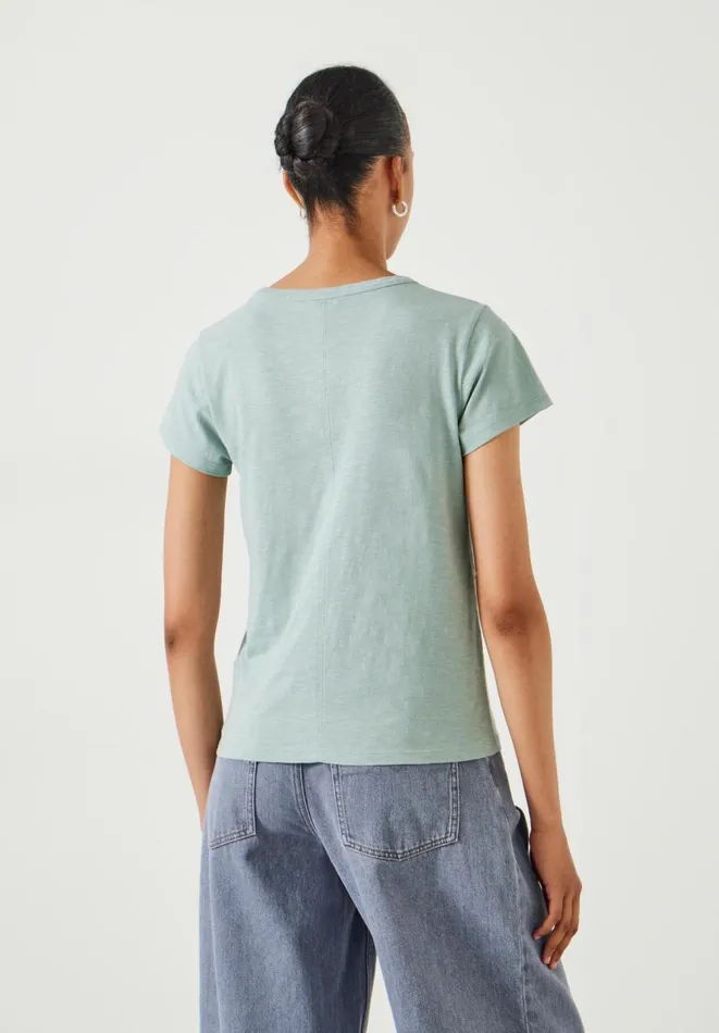 Hush Tops and Tshirts Women Slim Fit Crew TShirt Aqua Hush Tops and Tshirts Women Slim Fit Crew TShirt Aqua